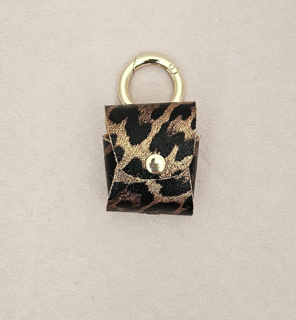 Leder-Kopfhörerhalter, Taschenanhänger: Mit Schnur / Nackt