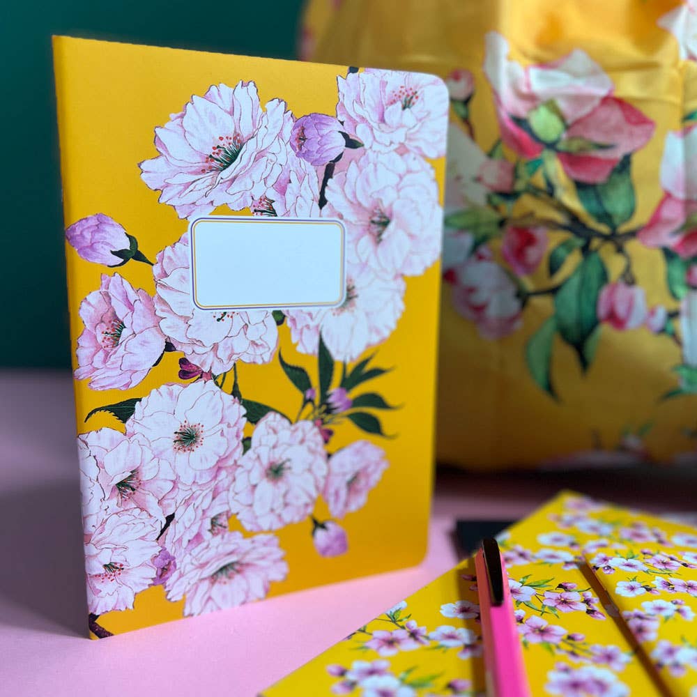 Heft A5 Kirschblüten Gelb