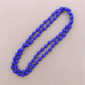 Lange Halskette mit stoffbezogenen Perlen, 160 cm (A): Electric blau