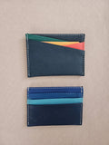 Kartenetui aus recyceltem Leder: Marine (+multicolor aléatoire)