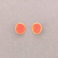 Clip-Ohrringe Medaille Emaille Metall: Orange