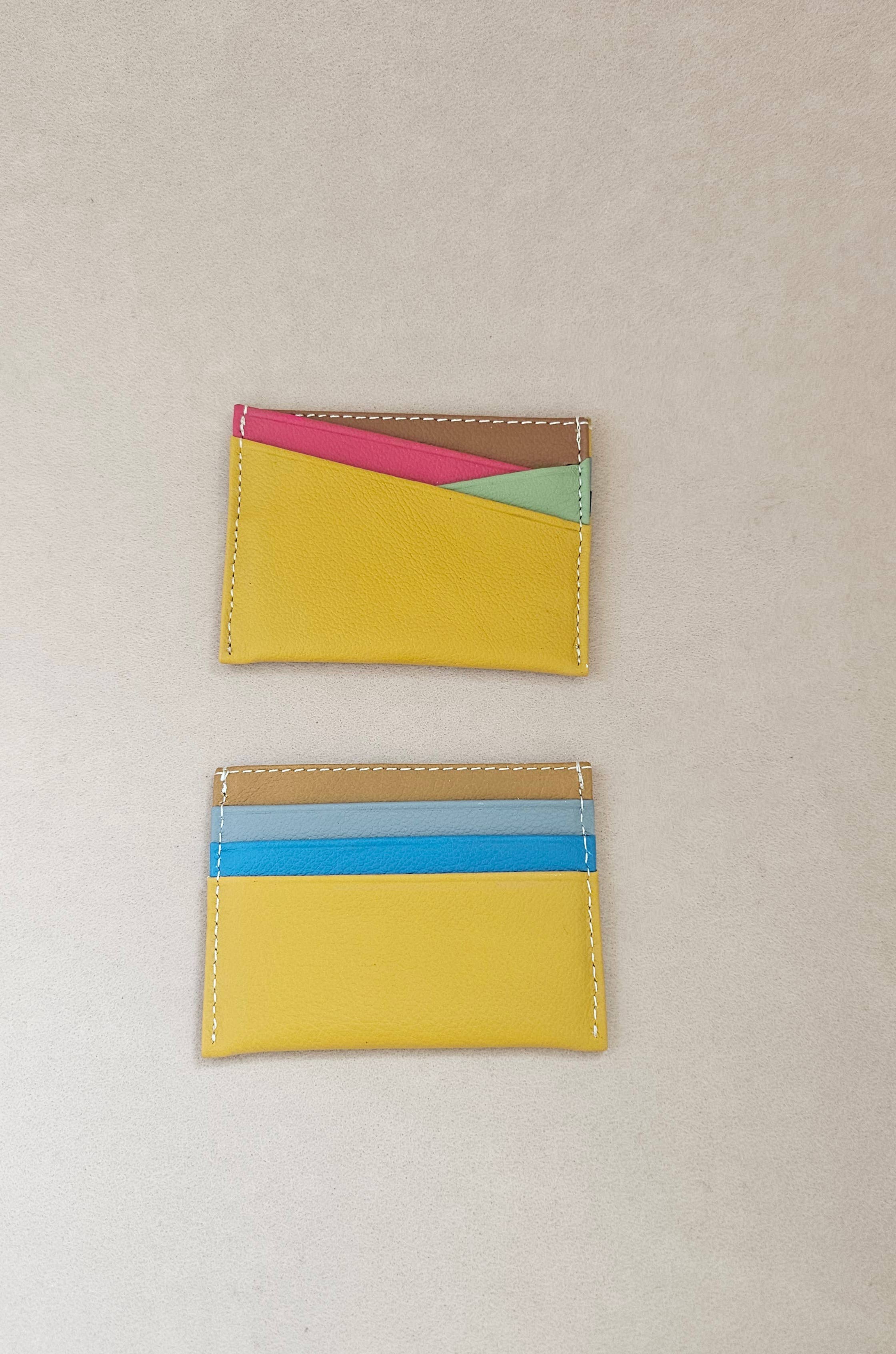 Kartenetui aus recyceltem Leder: Bordo (+mutlticolor aléatoire)