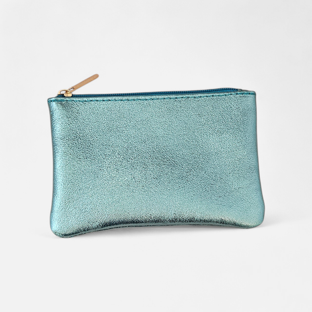 Leder-Pochette - L: Fuxia