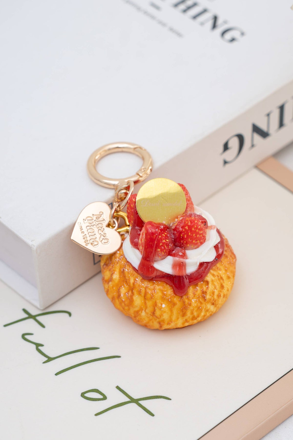 Set mit 5 Schlüsselanhängern, assortierte Desserts, niedlich, kawaii, realistisch