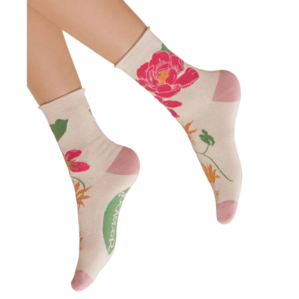 Tropical Flora Stiefelsocken - Kokosnuss