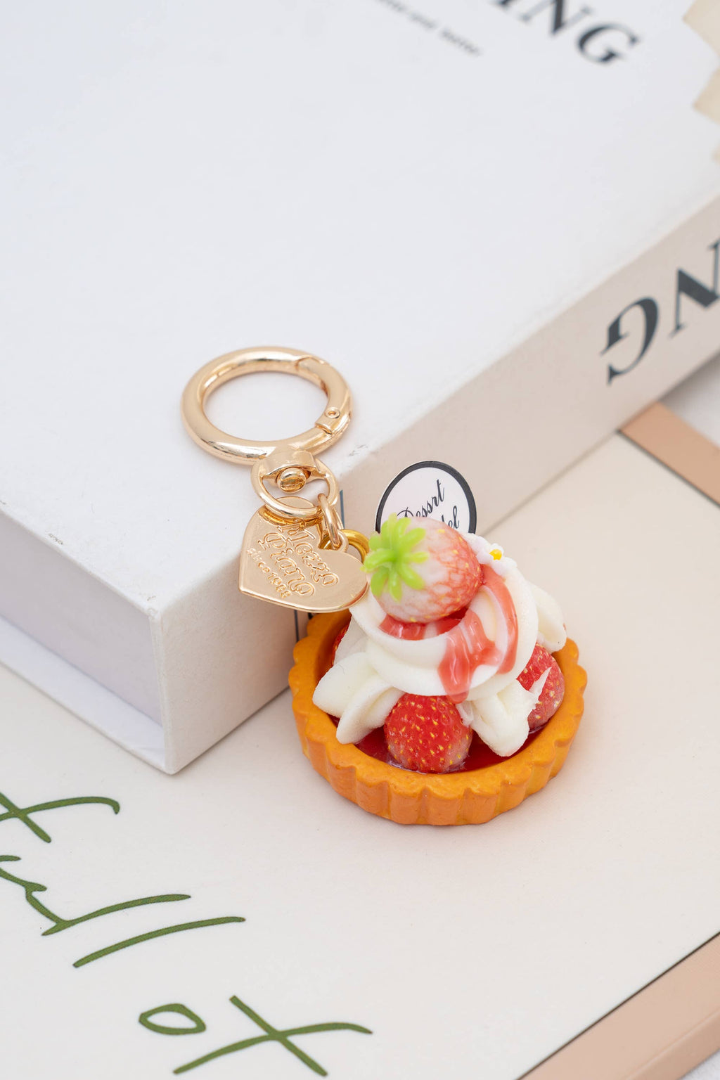 Set mit 5 Schlüsselanhängern, assortierte Desserts, niedlich, kawaii, realistisch