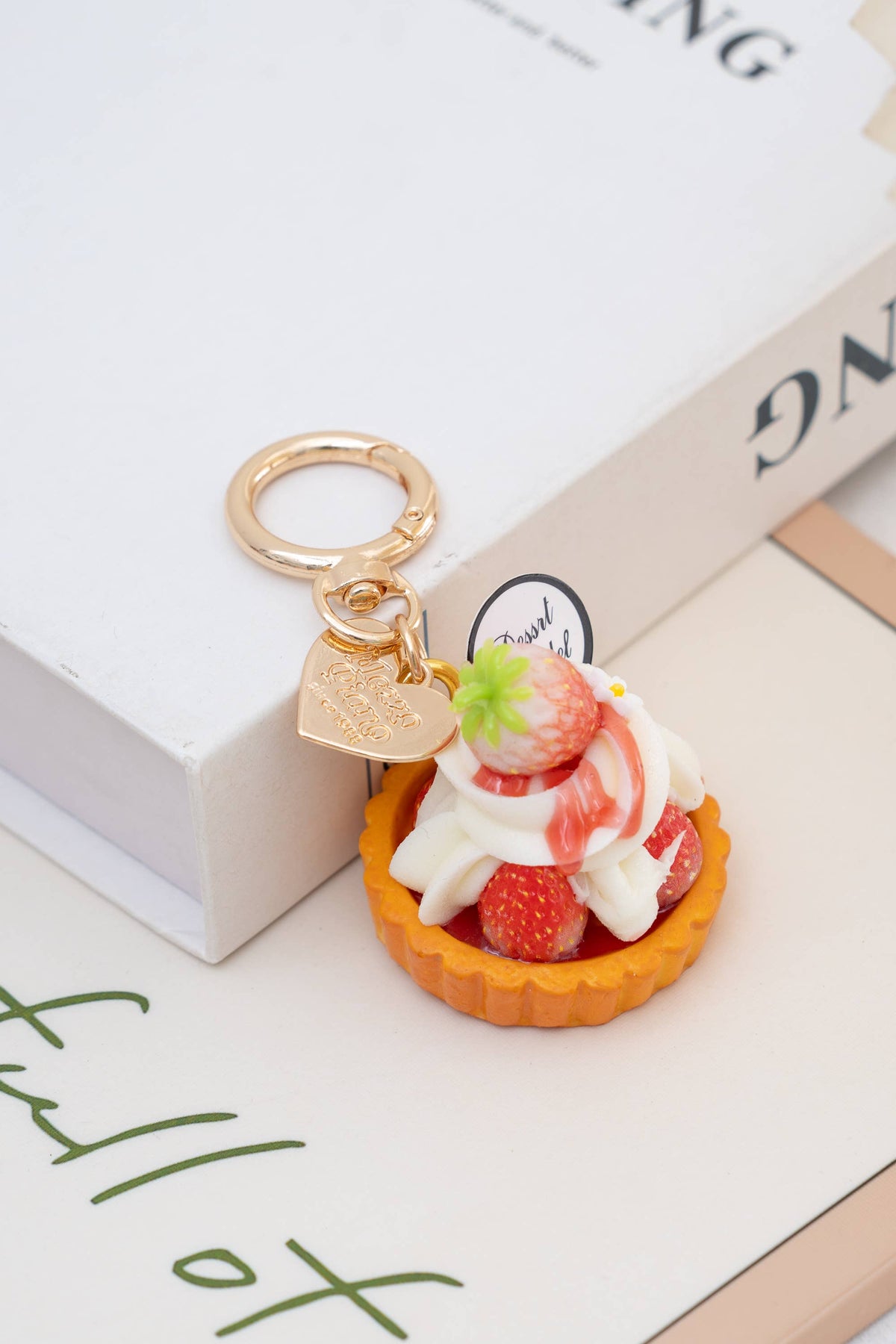 Set mit 5 Schlüsselanhängern, assortierte Desserts, niedlich, kawaii, realistisch
