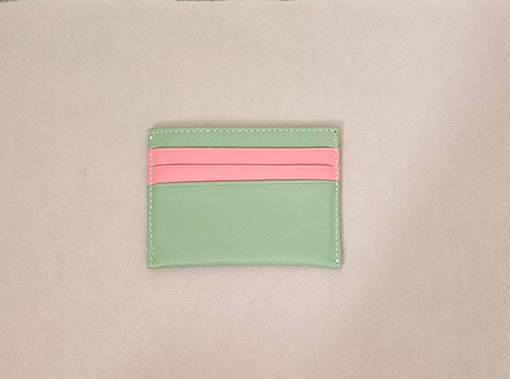 Kartenetui aus recyceltem Leder: Marine (+multicolor aléatoire)