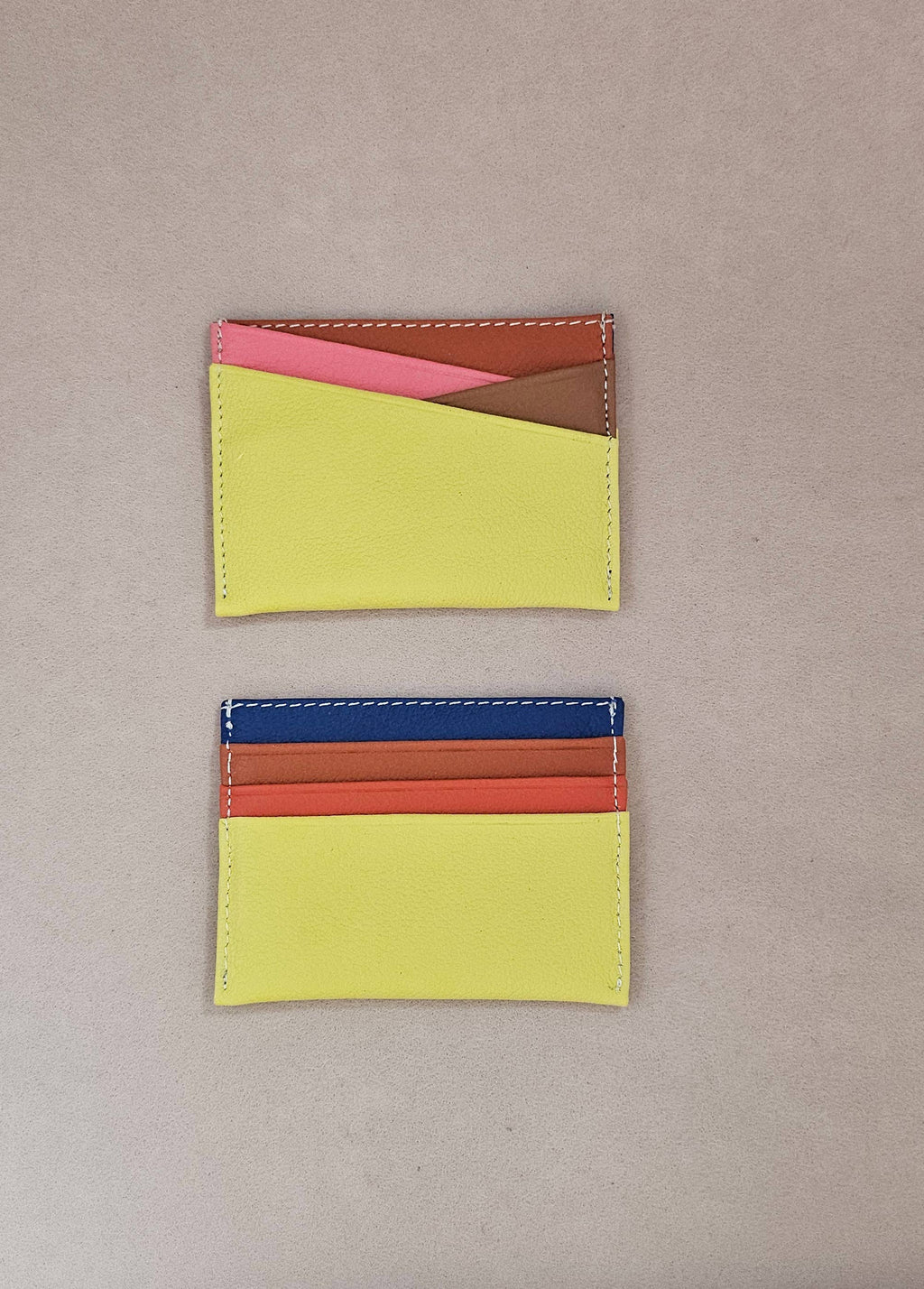 Kartenetui aus recyceltem Leder: Marine (+multicolor aléatoire)