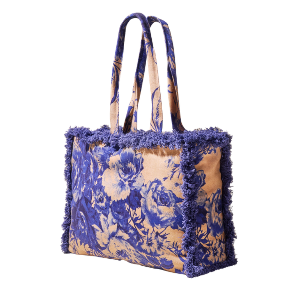 Fransen-Tasche - Blue Bloom - Powder Design