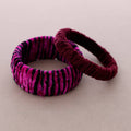 Set: Gefüttertes Samtarmband: Fuchsia + Bougainvillea