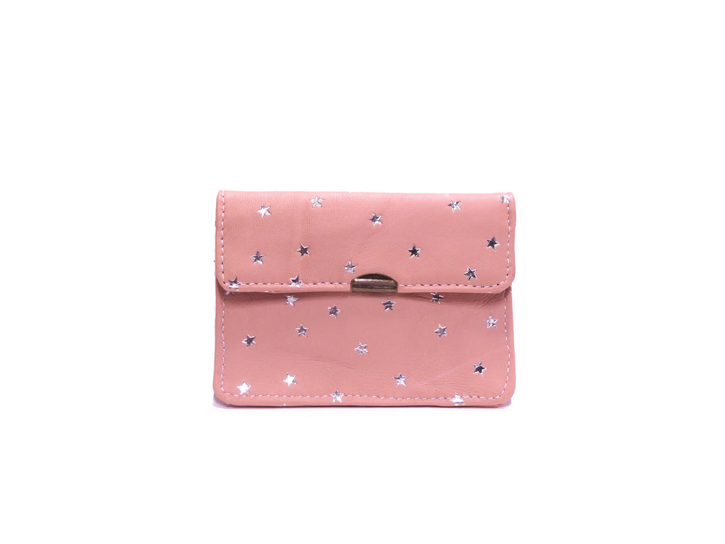 Mehrfachfach Leder-Geldbörse: Fuchsia/rosa