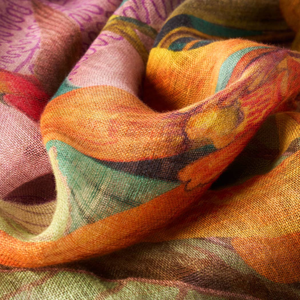 Leinen/Baumwollschal - Botany Bliss - Lavendel