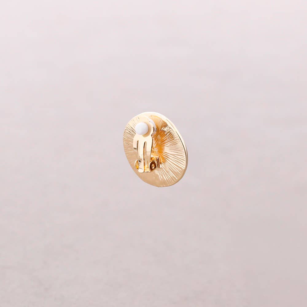 Clip-Ohrringe Medaille Emaille Metall: Orange