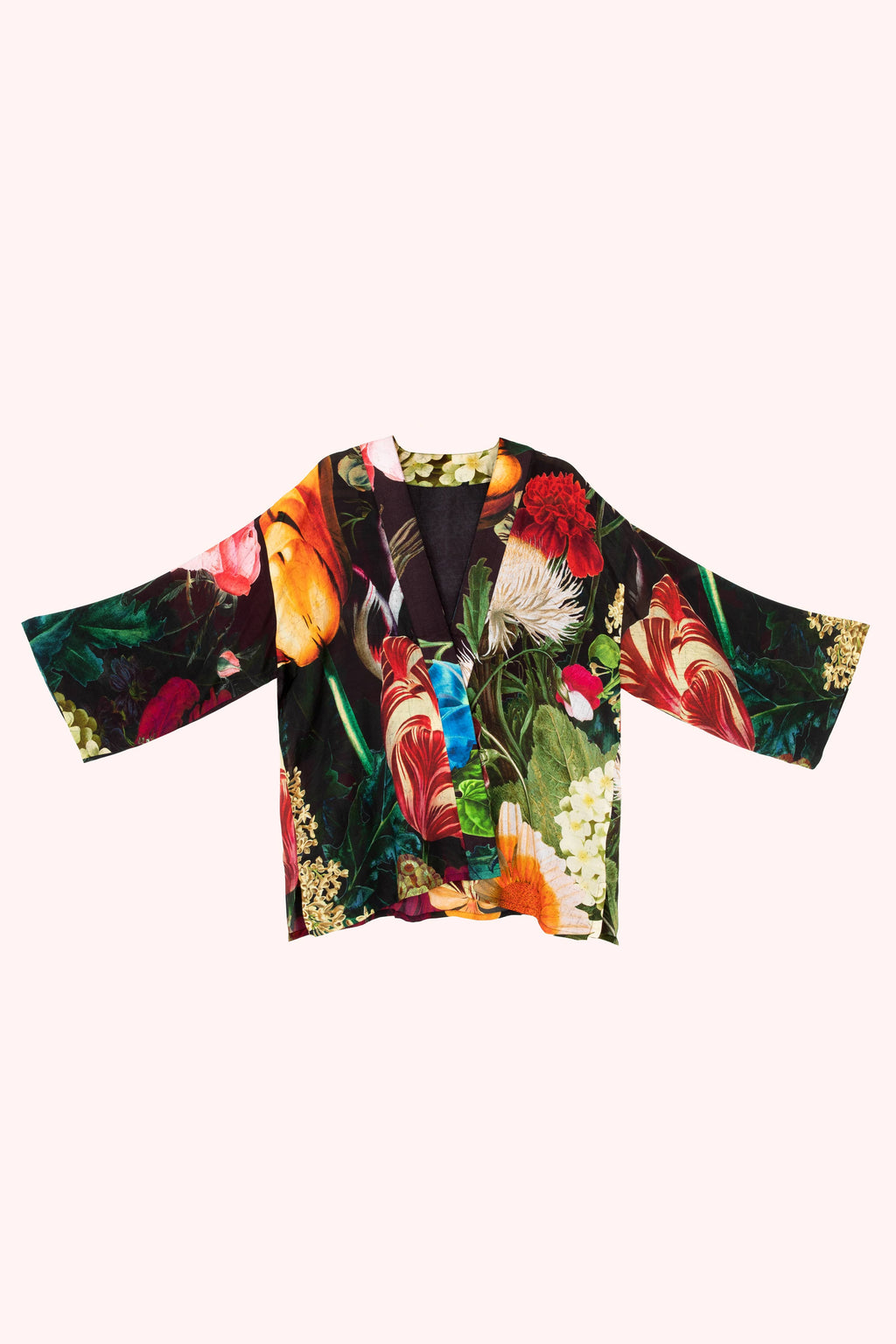 Kimono in mittlerer Länge - Opulentes Schokolade