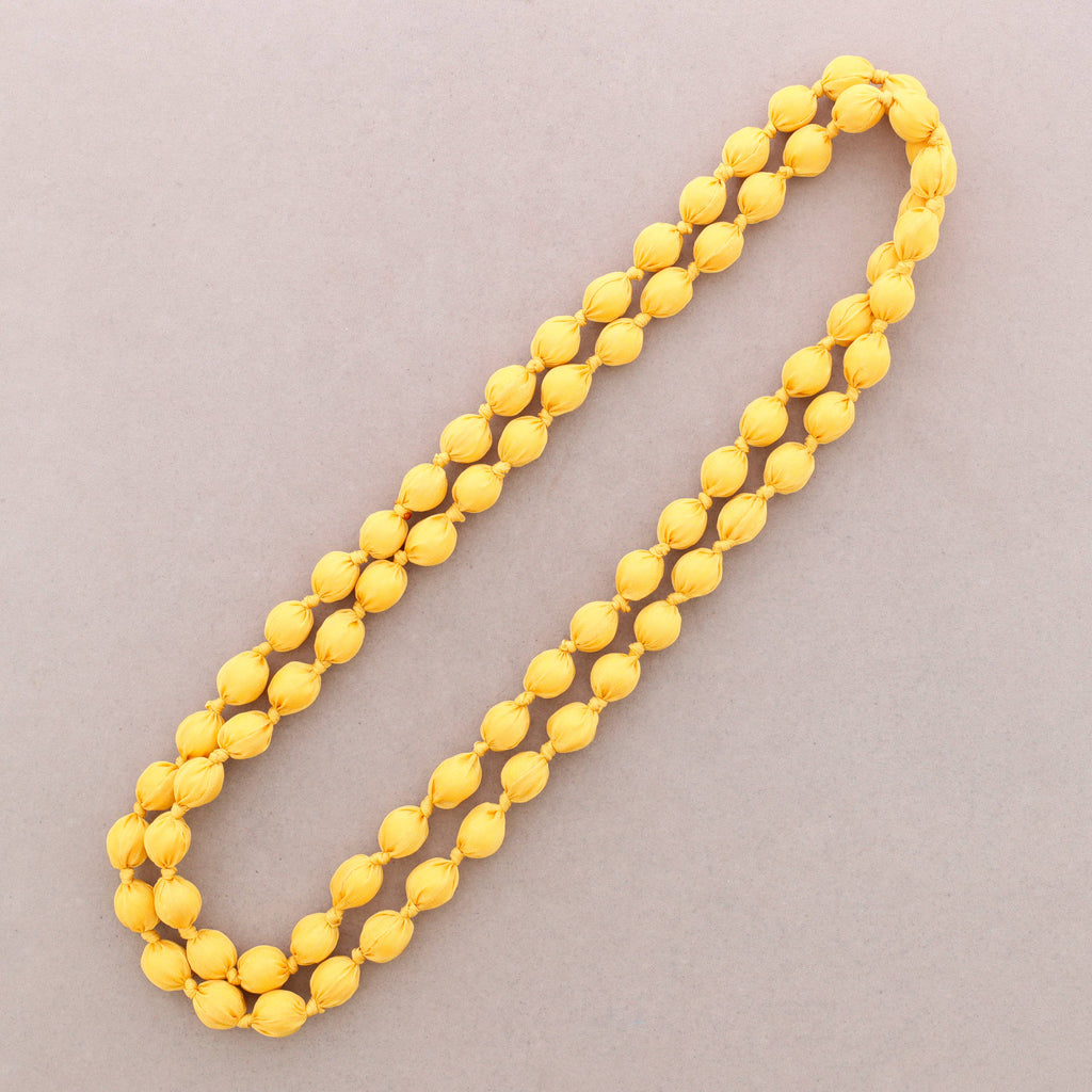 Lange Halskette mit stoffbezogenen Kugeln 160cm (B): Fuchsie