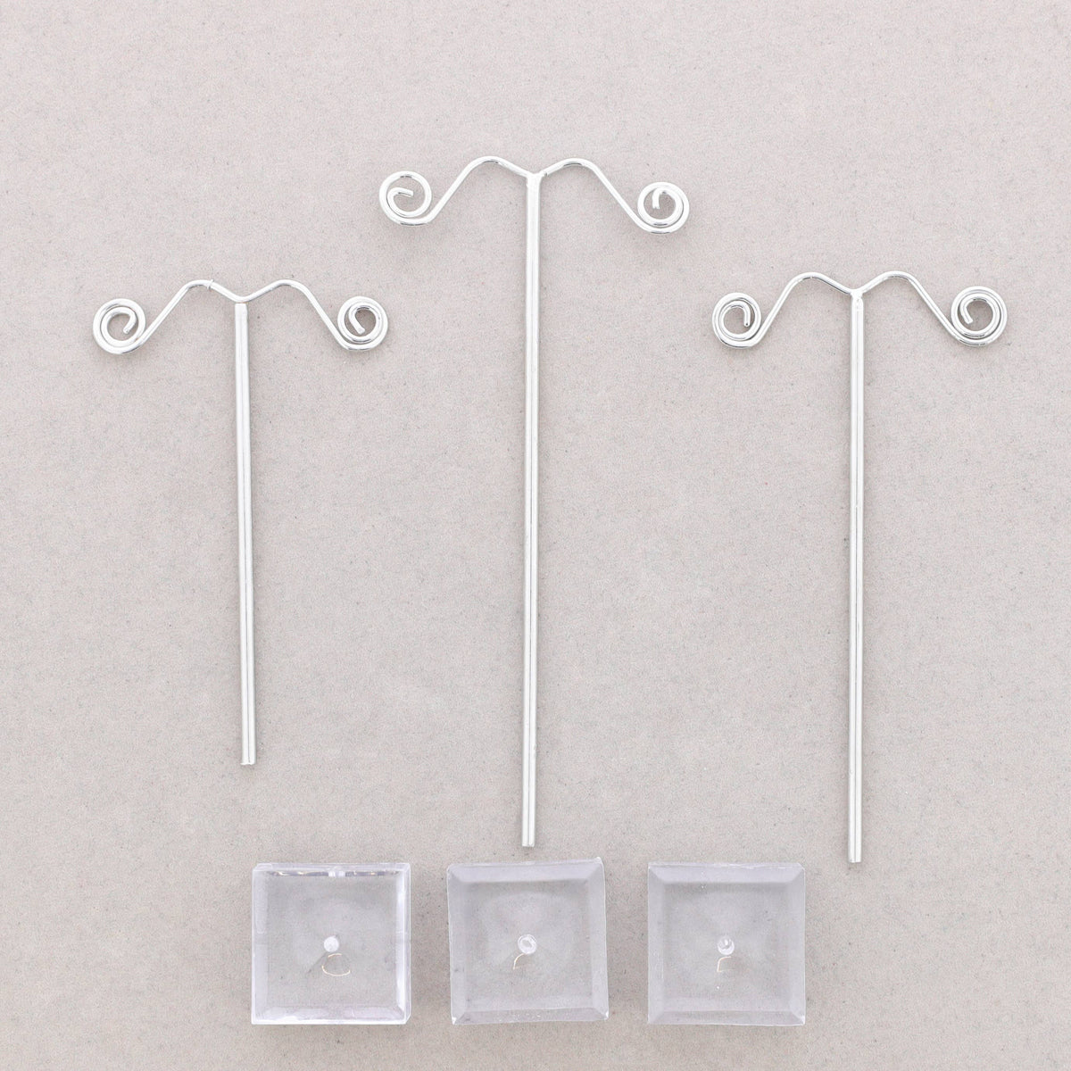 Acryl-Ohrringhalter Set, 3-teilig: Silber