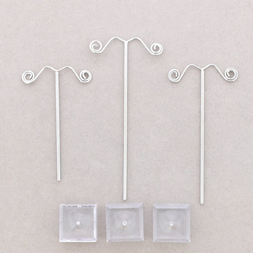 Acryl-Ohrringhalter Set, 3-teilig: Silber