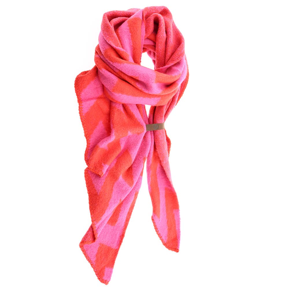Schal Damen Zickzack Rot Pink