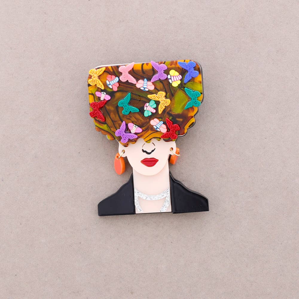 Frida Spring Brosche aus Harz: Combinado 1