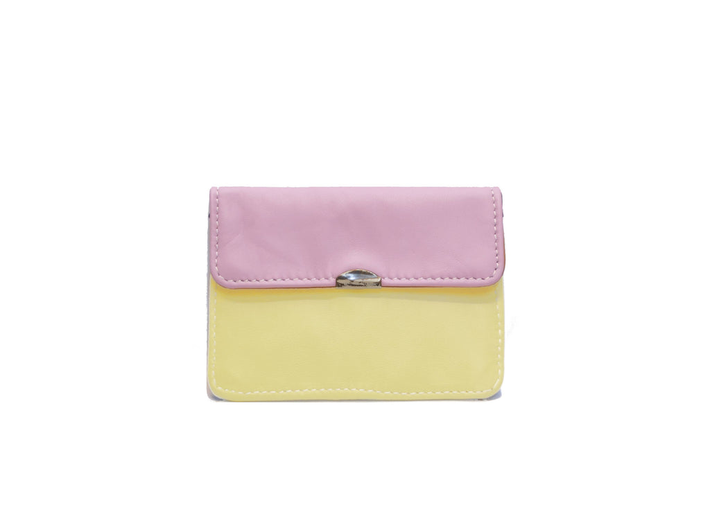 Mehrfachfach Leder-Geldbörse: Fuchsia/rosa