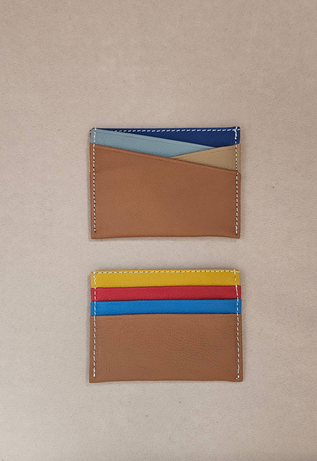 Kartenetui aus recyceltem Leder: Bordo (+mutlticolor aléatoire)