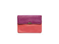 Mehrfachfach Leder-Geldbörse: Fuchsia/rosa