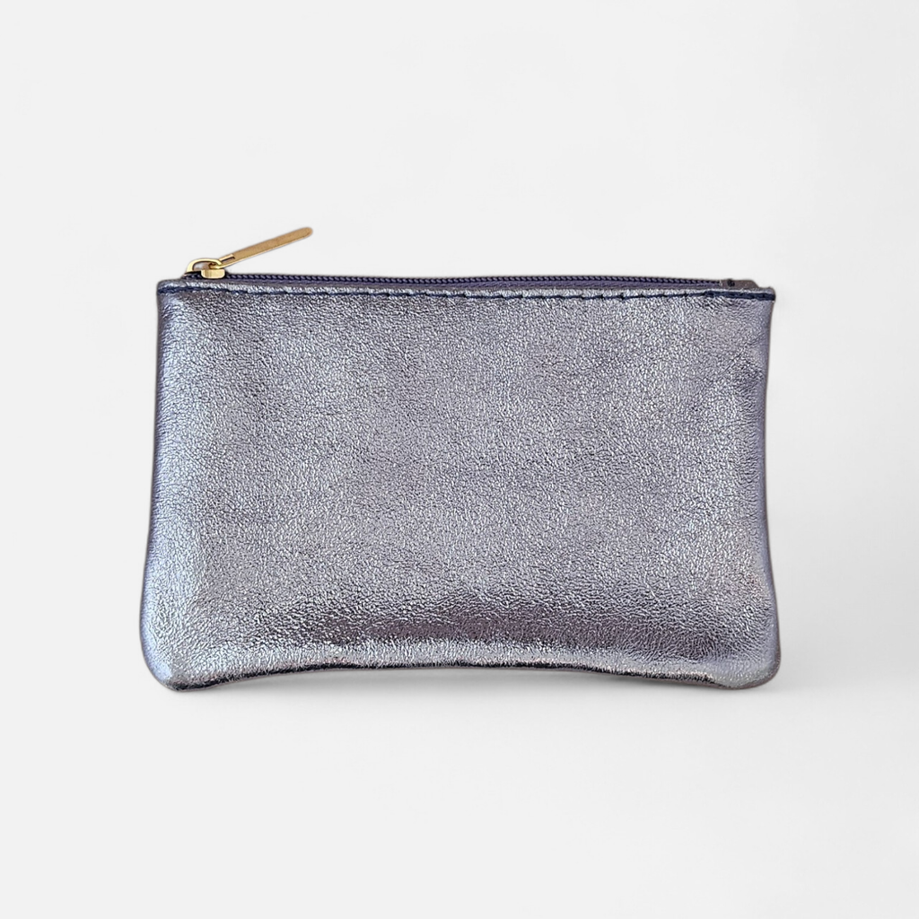 Leder-Pochette - L: Fuxia