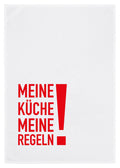 17;30 - Geschirrtuch weiss, MEINE KÜCHE MEINE REGELN!