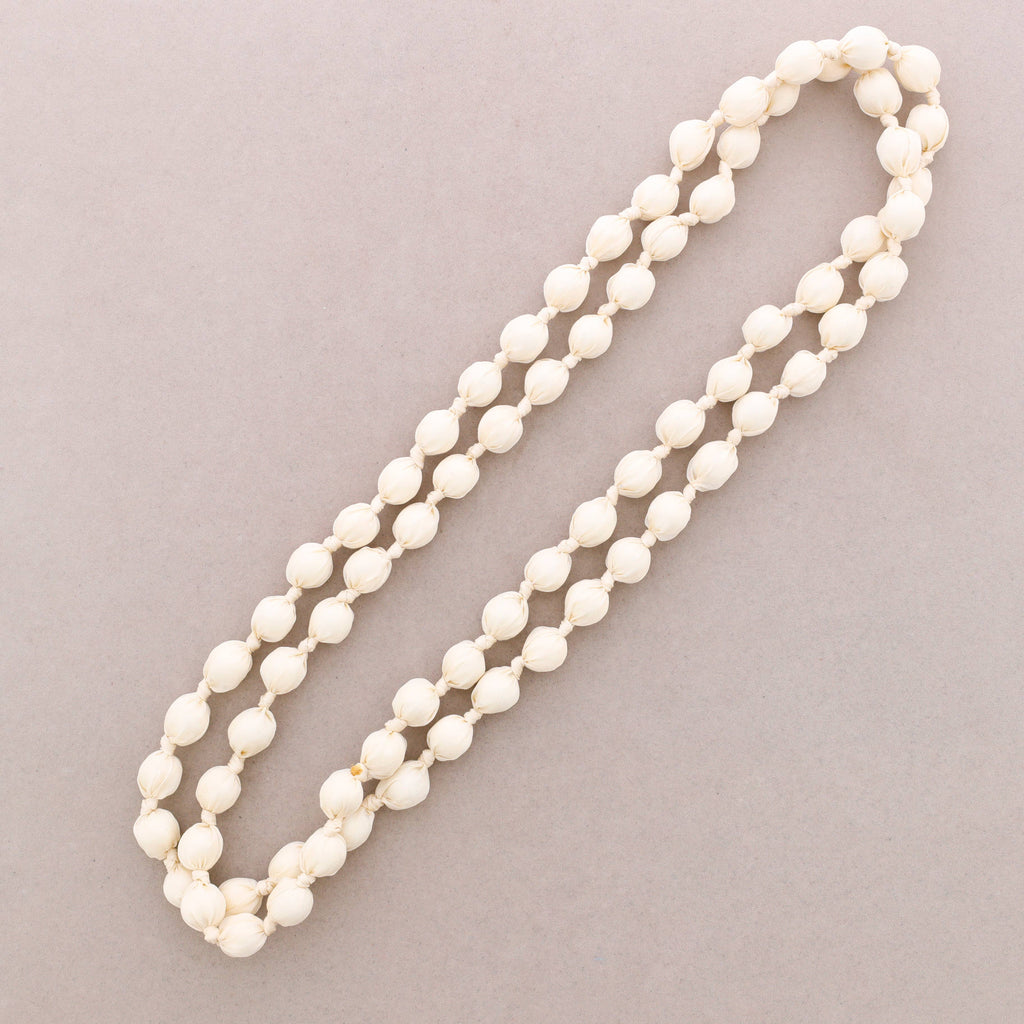 Lange Halskette mit stoffbezogenen Kugeln 160cm (B): Fuchsie