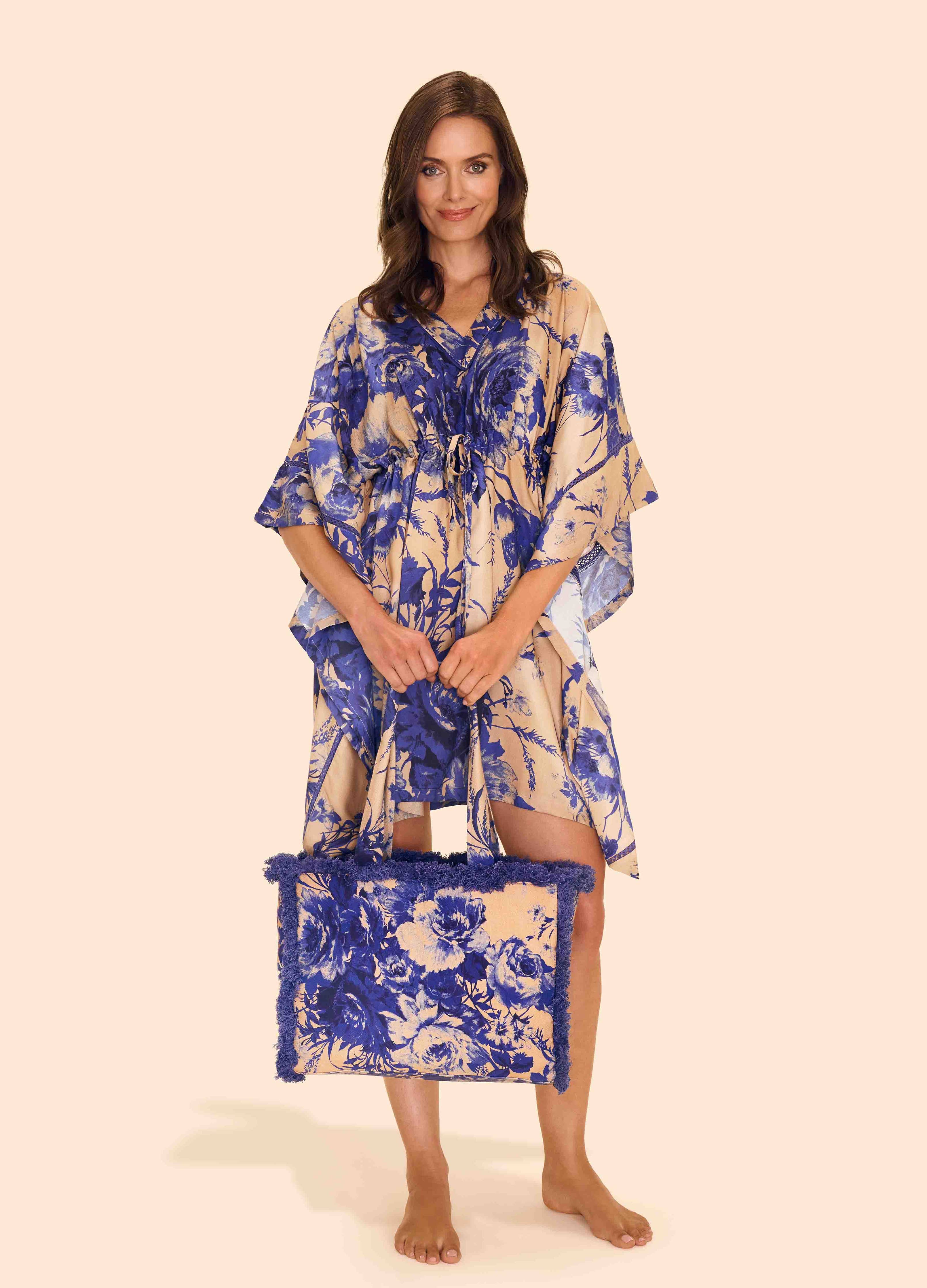 Fransen-Tasche - Blue Bloom - Powder Design